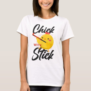 Veldhockey kip kuiken met stick _3 t-shirt