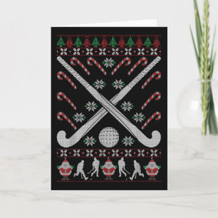 Veldhockey lelijke kerst leuke meisjes vakantie Xm Kaart
