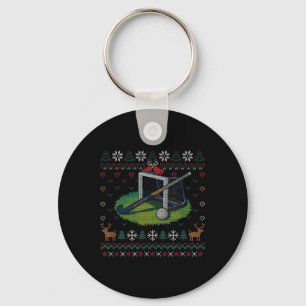 Veldhockey lelijke kersttrui Ll sporten spelen Sleutelhanger