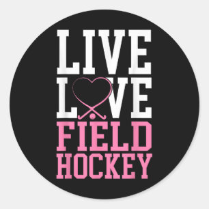 Veldhockey Live Love Veldhockey Ronde Sticker
