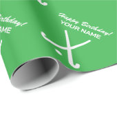 Veldhockey logo Verjaardag inpakpapier (Rol Hoek)