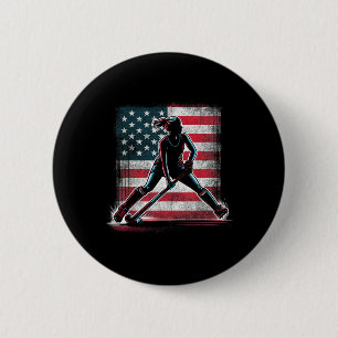Veldhockey meisje VS Verenigde Staten van Amerika  Ronde Button 5,7 Cm