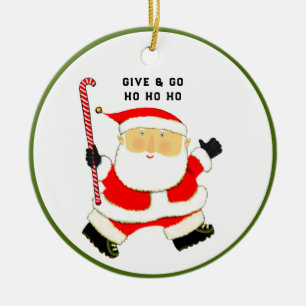Veldhockey met kerstcadeaus keramisch ornament
