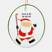 Veldhockey met kerstcadeaus keramisch ornament (Links)