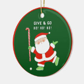 Veldhockey met kerstcadeaus keramisch ornament (Links)