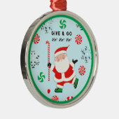 Veldhockey met kerstcadeaus metalen ornament (Rechts)