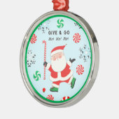 Veldhockey met kerstcadeaus metalen ornament (Links)