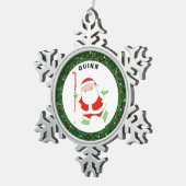 Veldhockey met kerstcadeaus tin sneeuwvlok ornament (Rechts)