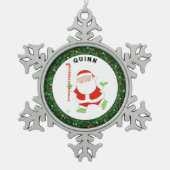 Veldhockey met kerstcadeaus tin sneeuwvlok ornament (Voorkant)