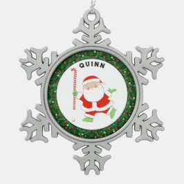 Veldhockey met kerstcadeaus tin sneeuwvlok ornament