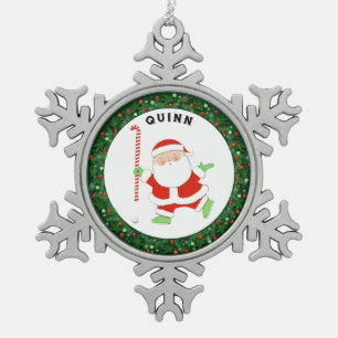 Veldhockey met kerstcadeaus tin sneeuwvlok ornament