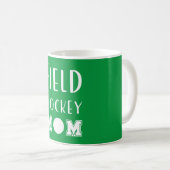 Veldhockey Moeder Groen en Wit Typografie Tekst Koffiemok (Voorkant rechts)
