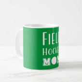 Veldhockey Moeder Groen en Wit Typografie Tekst Koffiemok (Voorkant links)