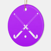 Veldhockey-Ornament met naam Paars Keramisch Ornament (Links)