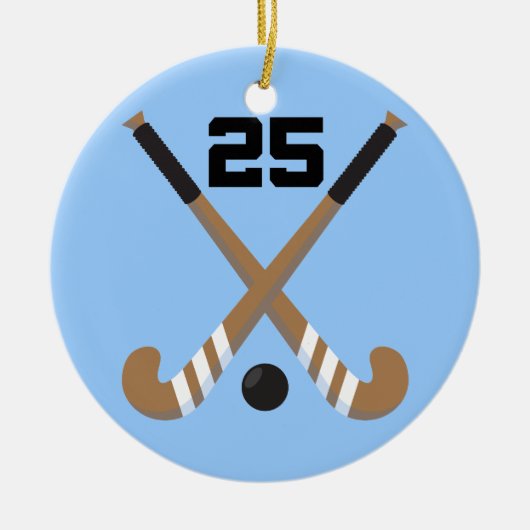 Veldhockey Player Uniform Number 25 Cadeaunummer Keramisch Ornament (Voorkant)