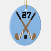 Veldhockey Player Uniform Number 27 Cadeaunummer Keramisch Ornament (Rechts)