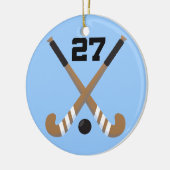 Veldhockey Player Uniform Number 27 Cadeaunummer Keramisch Ornament (Links)
