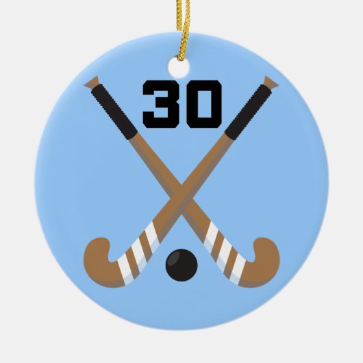 Veldhockey Player Uniform Number 30 Cadeaunummer Keramisch Ornament (Voorkant)