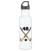 Veldhockey Player Uniform Number 48 Waterfles (Voorkant)