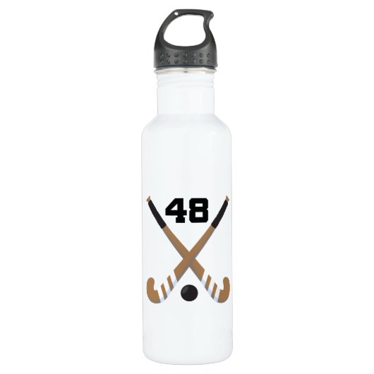 Veldhockey Player Uniform Number 48 Waterfles (Voorkant)