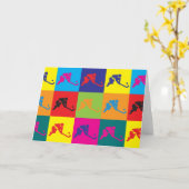 Veldhockey Pop Art Kaart (Gele Bloem)