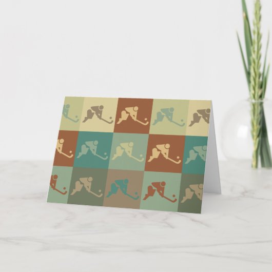 Veldhockey Pop Art Kaart (Voorkant)