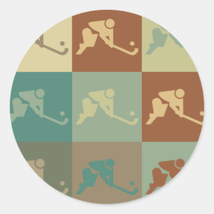 Veldhockey Pop Art Ronde Sticker
