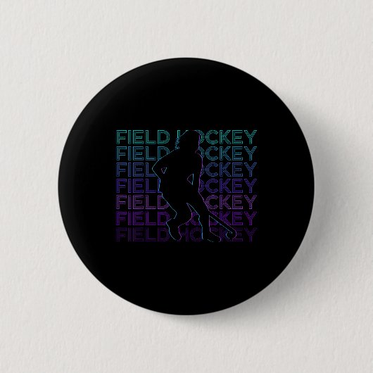Veldhockey Retro  Ronde Button 5,7 Cm (Voorkant)
