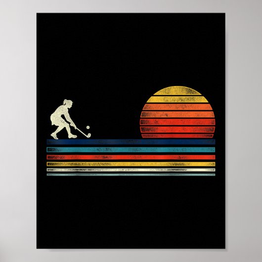 Veldhockey Retro Vintage Poster (Voorkant)
