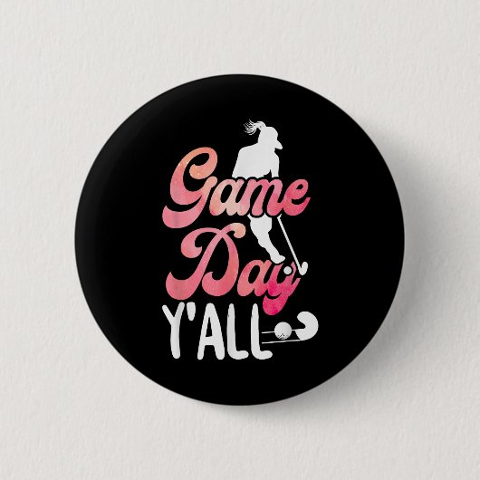 Veldhockey Speldag Y'all _1 Ronde Button 5,7 Cm (Voorkant)