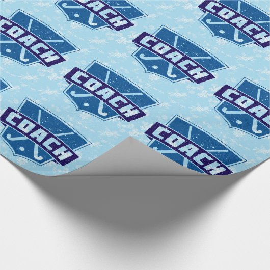 Veldhockey-tapekaart met wieltjes, cadeau op papie cadeaupapier (Hoek)