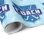 Veldhockey-tapekaart met wieltjes, cadeau op papie cadeaupapier (Rol Hoek)