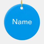 Veldhockey-versiering met naam blauw keramisch ornament (Achterkant)