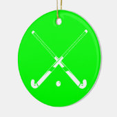 Veldhockey-versiering met naam groen keramisch ornament (Links)