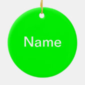 Veldhockey-versiering met naam groen keramisch ornament (Achterkant)