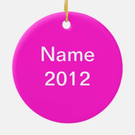 Veldhockey-versiering met naam roze keramisch ornament (Achterkant)