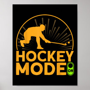 Veldhockey Vintage Hockey Modus Aan Poster