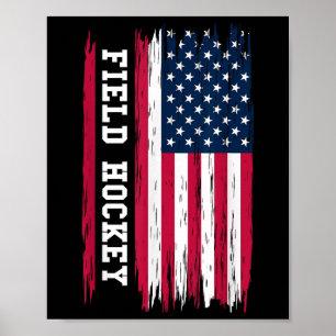 Veldhockey VS Amerikaanse vlag hockeyspeler sport Poster