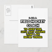 Veldhockeycoach .. Stel dat ik nooit ongelijk heb Briefkaart (Voorkant / Achterkant)