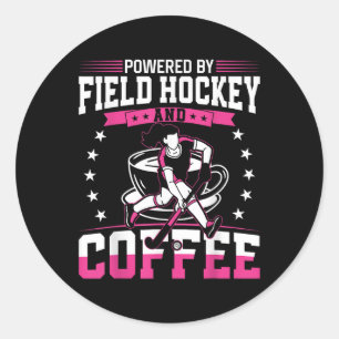 Veldhockeykoffie Aangedreven Door Veldhockey En Co Ronde Sticker