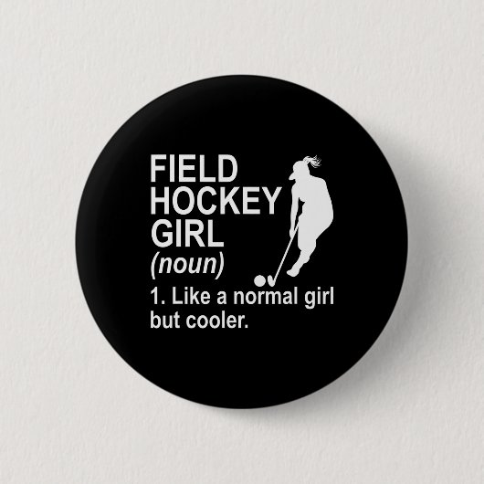 Veldhockeymeisje Definitie Ronde Button 5,7 Cm (Voorkant)