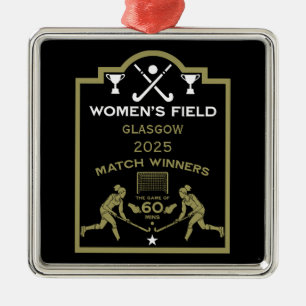 Veldhockeyprijs vrouwen metalen ornament