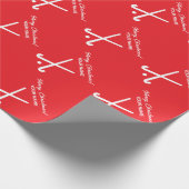 Veldhockeyspeler Kerst inpakpapier (Hoek)