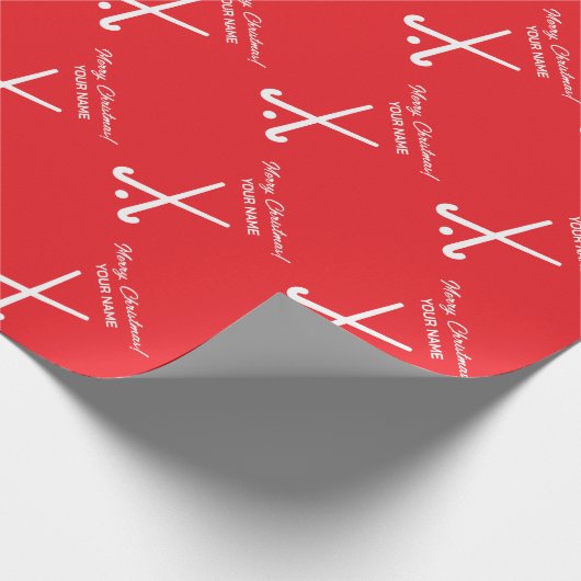 Veldhockeyspeler Kerst inpakpapier (Hoek)