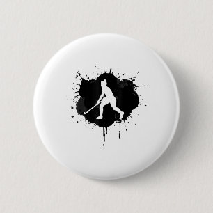 Veldhockeyspeler schets - Veldhockey instructie Ronde Button 5,7 Cm