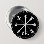Veldismagn Ancient IJslands-beschermingssymbool Ronde Button 7,6 Cm (Voorkant /achterkant)