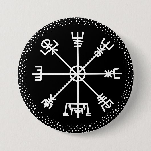 Veldismagn Ancient IJslands-beschermingssymbool Ronde Button 7,6 Cm (Voorkant)