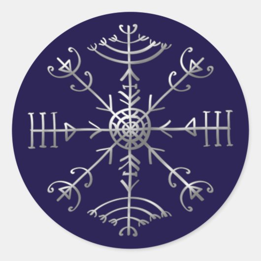 Veldismagn, IJsland, Bescherming, Rune, Magic Ronde Sticker (Voorkant)