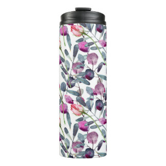 Veldkruiden Rosebuds Waterverf Patroon Thermosbeker