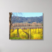 Veldmosterd bij Vineyard Canvas Afdruk (Voorkant)